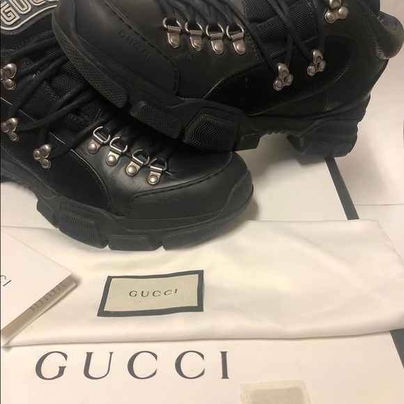 GUCCI FLASHTREK HIKING LOW TOP BOOTS SNEAKER OVERSIZED G9 WOMEN BLACK - Picture 3 of 7